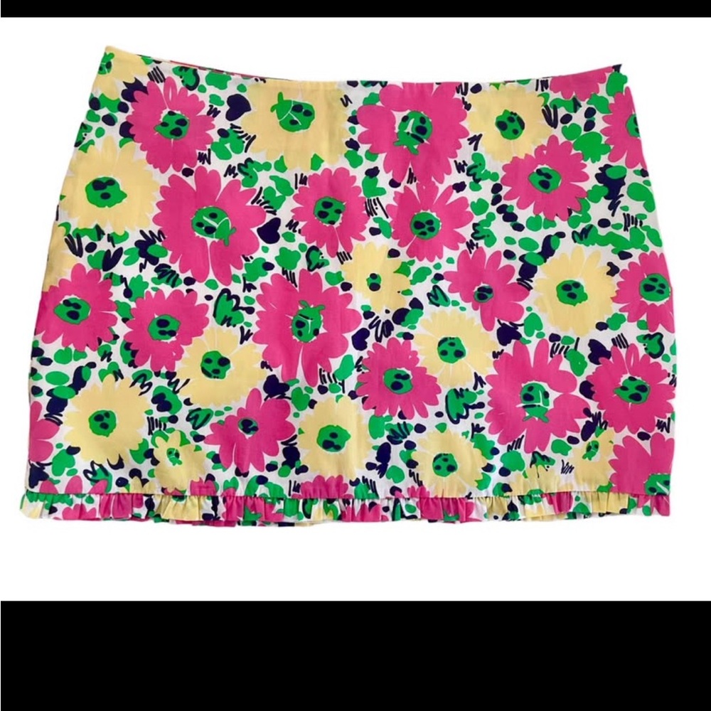 Lilly Pulitzer NEW Callie Ruffle Floral Ladybug Mini Skirt size 6